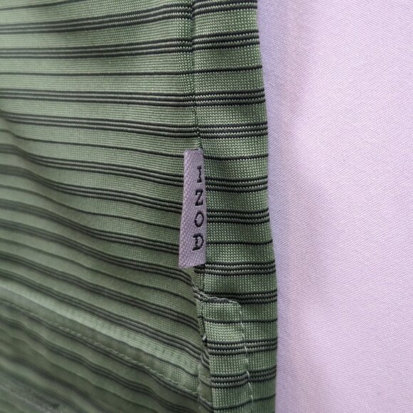 IZOD Pro Series XFG Cool FX Polo Shirt Green Black Striped Golf Mens Large - Picture 8 of 12